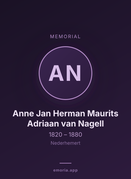 Memorial portrait of Anne Jan Herman Maurits Adriaan van Nagell