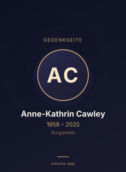 Gedenkportrait von Anne-Kathrin Cawley