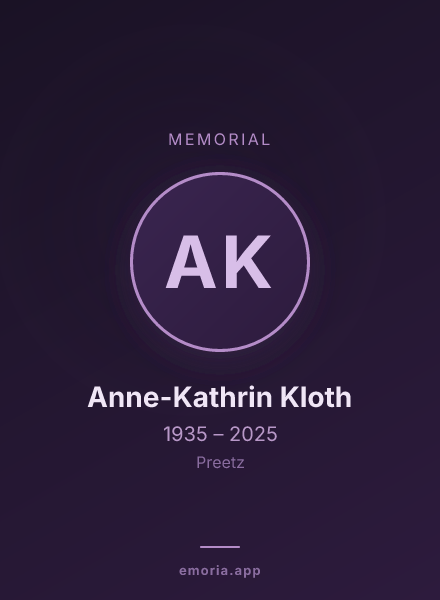 Memorial portrait of Anne-Kathrin Kloth