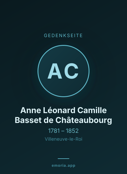 Gedenkportrait von Anne Léonard Camille Basset de Châteaubourg