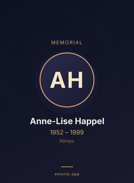 Memorial portrait of Anne-Lise Happel