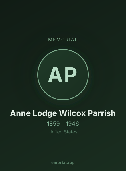 Memorial portrait of Anne Lodge Wilcox Parrish