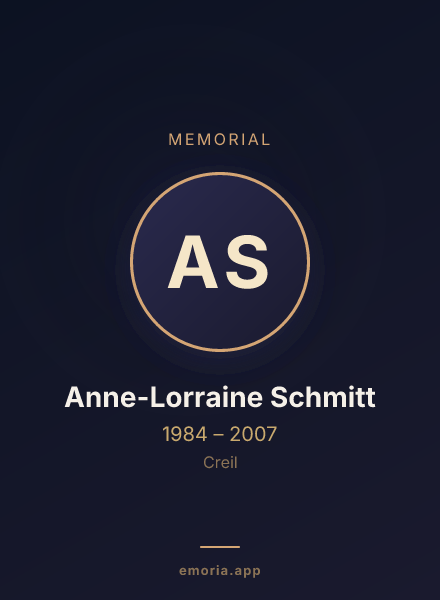 Memorial portrait of Anne-Lorraine Schmitt