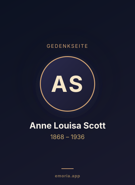 Gedenkportrait von Anne Louisa Scott