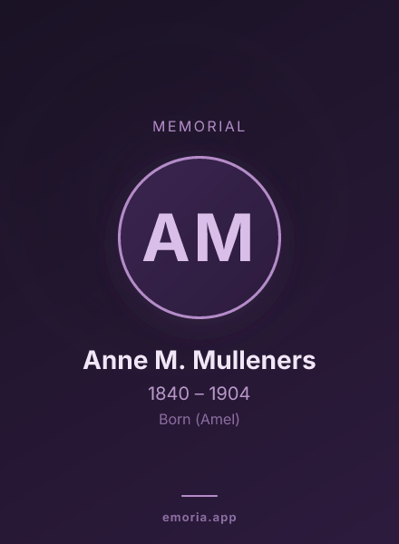 Memorial portrait of Anne M. Mulleners