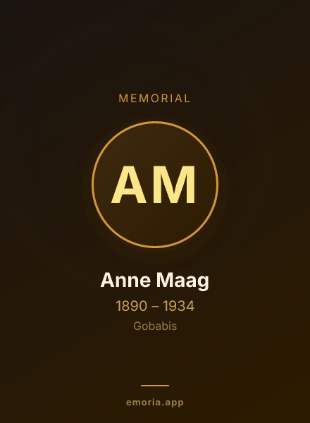 Memorial portrait of Anne Maag