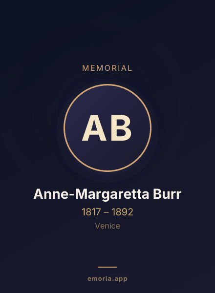 Memorial portrait of Anne-Margaretta Burr