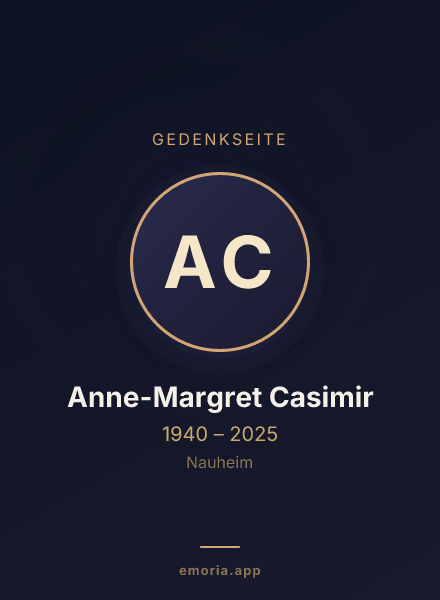Gedenkportrait von Anne-Margret Casimir