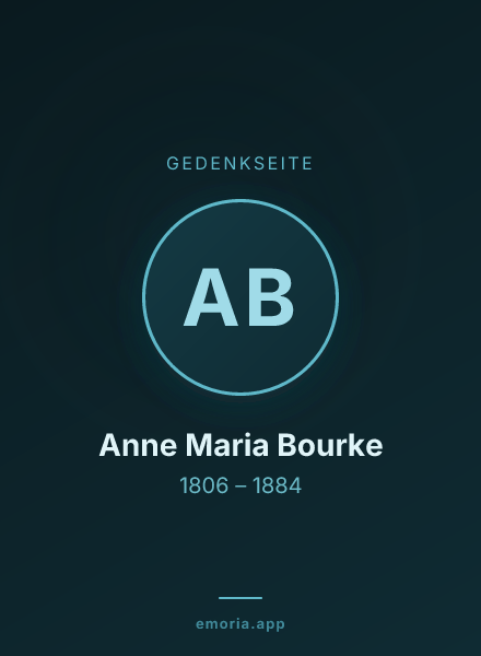 Gedenkportrait von Anne Maria Bourke