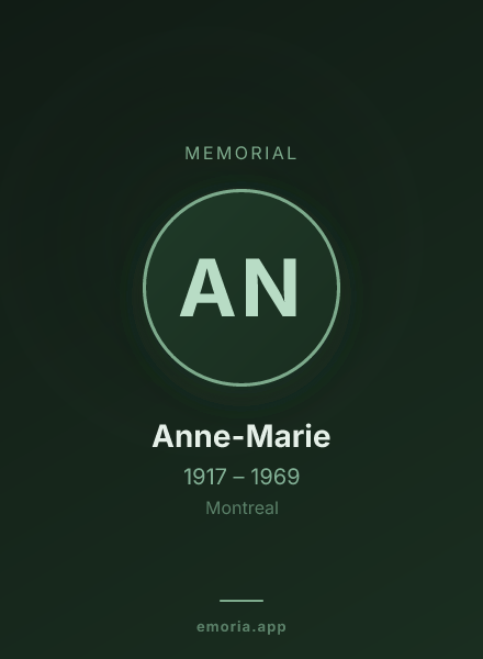 Memorial portrait of Anne-Marie