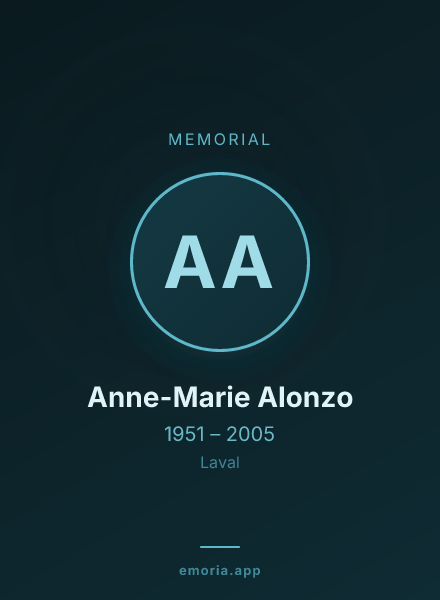 Memorial portrait of Anne-Marie Alonzo