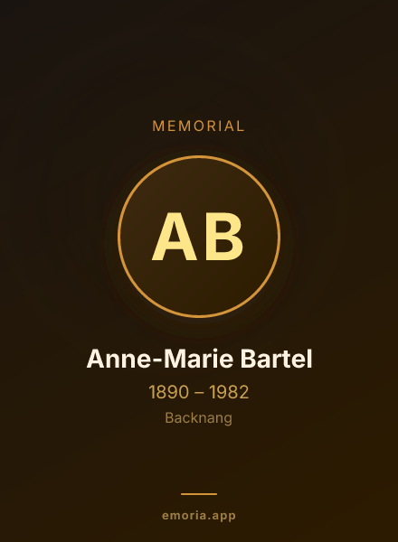 Memorial portrait of Anne-Marie Bartel