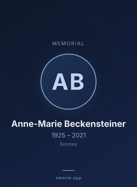 Memorial portrait of Anne-Marie Beckensteiner