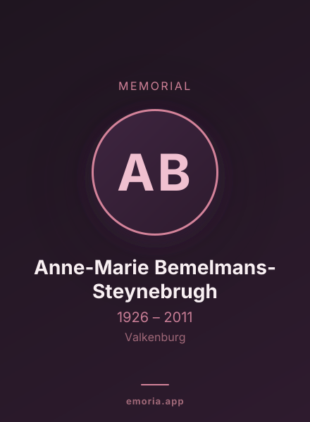 Memorial portrait of Anne-Marie Bemelmans-Steynebrugh