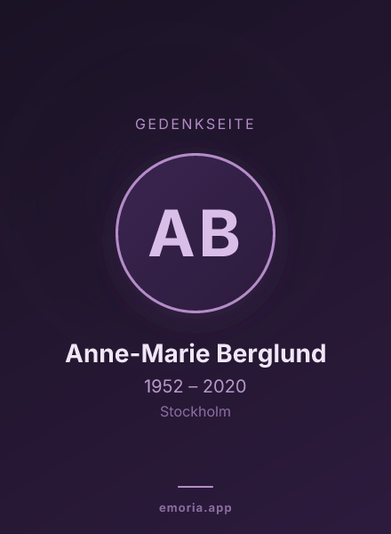 Gedenkportrait von Anne-Marie Berglund