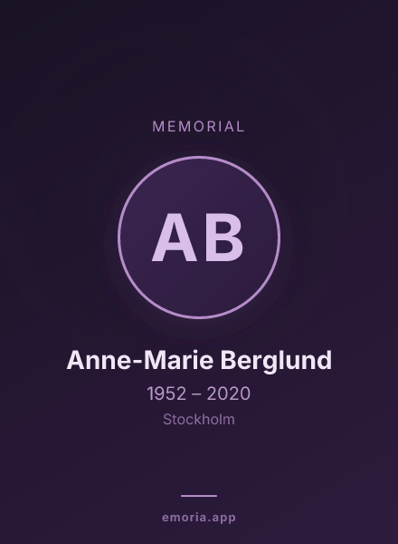 Memorial portrait of Anne-Marie Berglund