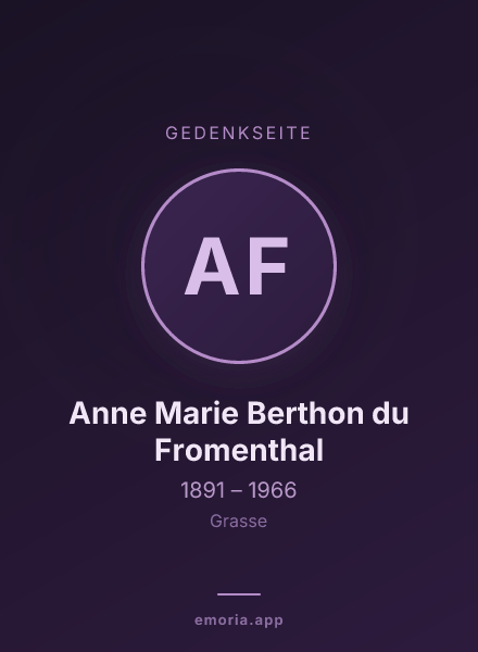 Gedenkportrait von Anne Marie Berthon du Fromenthal