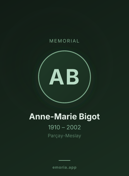 Memorial portrait of Anne-Marie Bigot