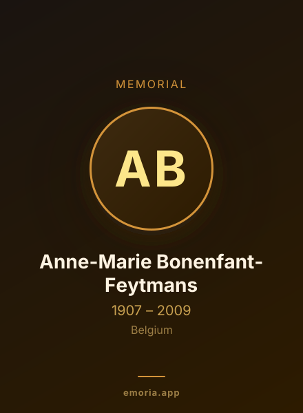 Memorial portrait of Anne-Marie Bonenfant-Feytmans
