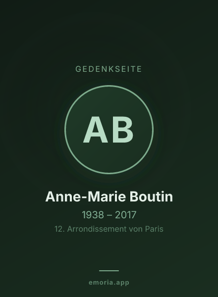Gedenkportrait von Anne-Marie Boutin