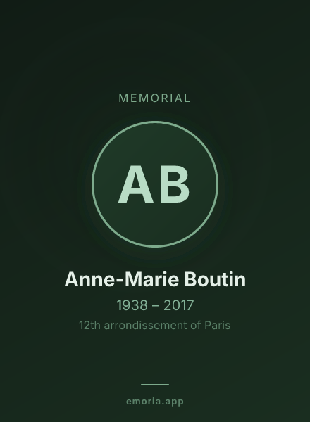 Memorial portrait of Anne-Marie Boutin