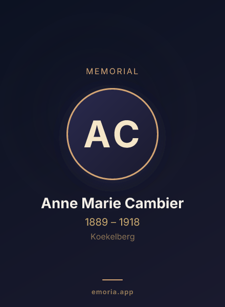 Memorial portrait of Anne Marie Cambier