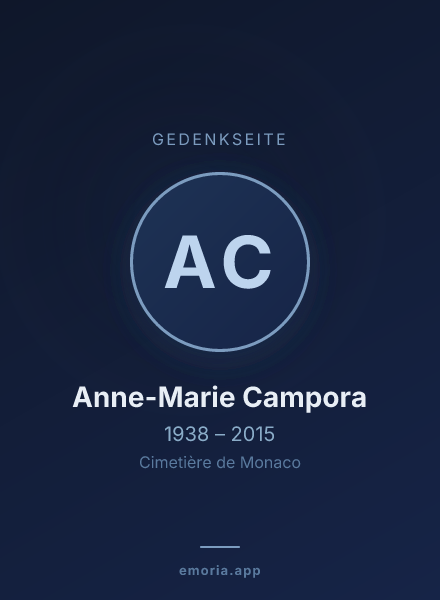 Gedenkportrait von Anne-Marie Campora