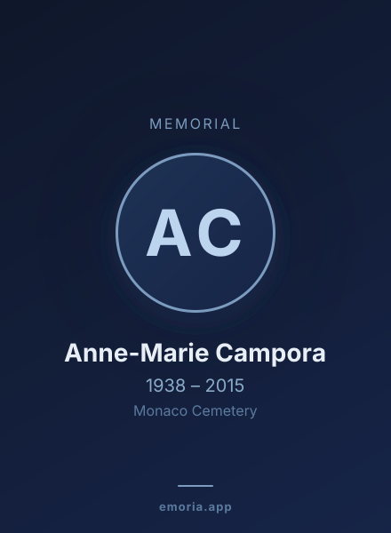 Memorial portrait of Anne-Marie Campora