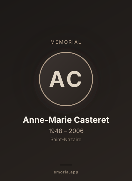 Memorial portrait of Anne-Marie Casteret