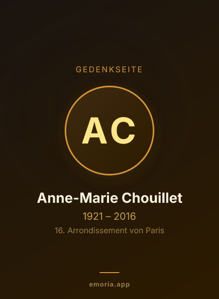 Gedenkportrait von Anne-Marie Chouillet