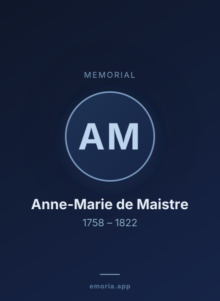 Memorial portrait of Anne-Marie de Maistre