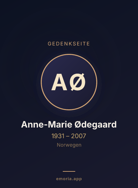 Gedenkportrait von Anne-Marie Ødegaard
