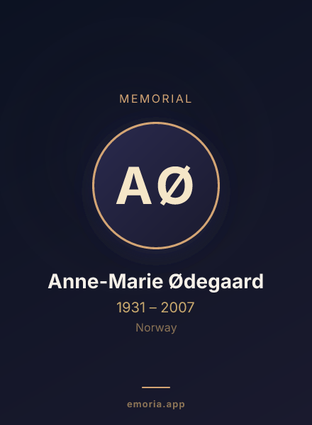 Memorial portrait of Anne-Marie Ødegaard