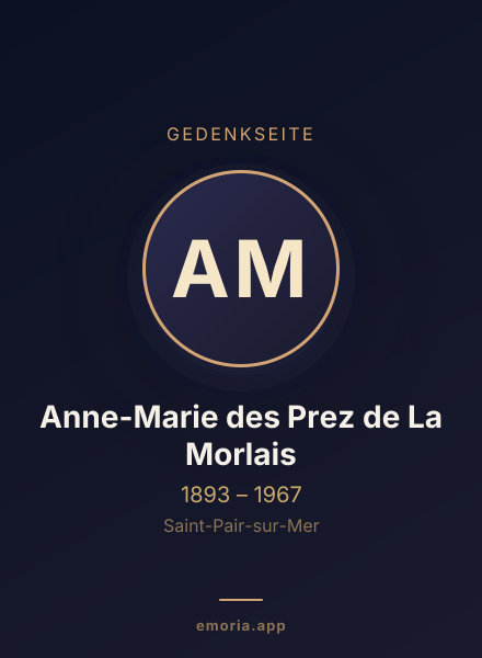 Gedenkportrait von Anne-Marie des Prez de La Morlais