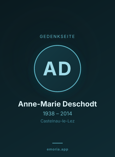 Gedenkportrait von Anne-Marie Deschodt
