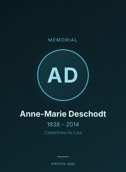 Memorial portrait of Anne-Marie Deschodt