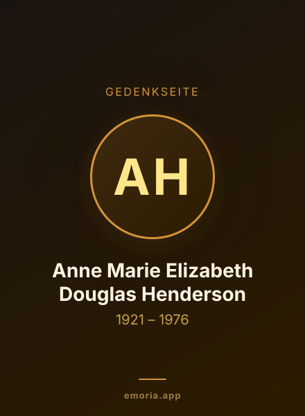 Gedenkportrait von Anne Marie Elizabeth Douglas Henderson