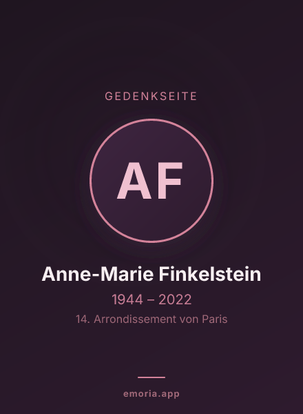 Gedenkportrait von Anne-Marie Finkelstein