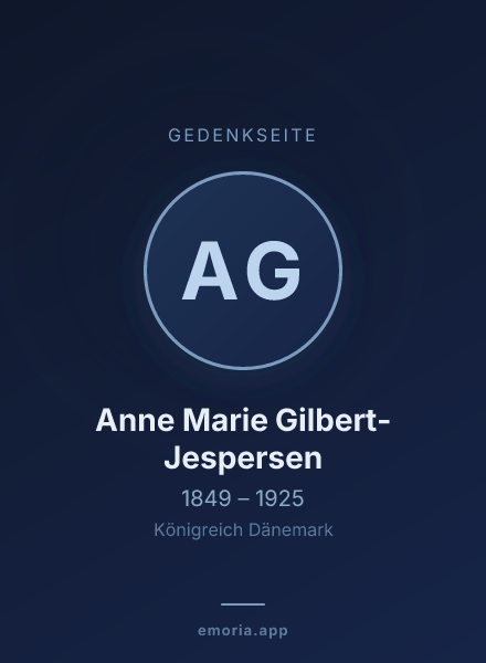 Gedenkportrait von Anne Marie Gilbert-Jespersen