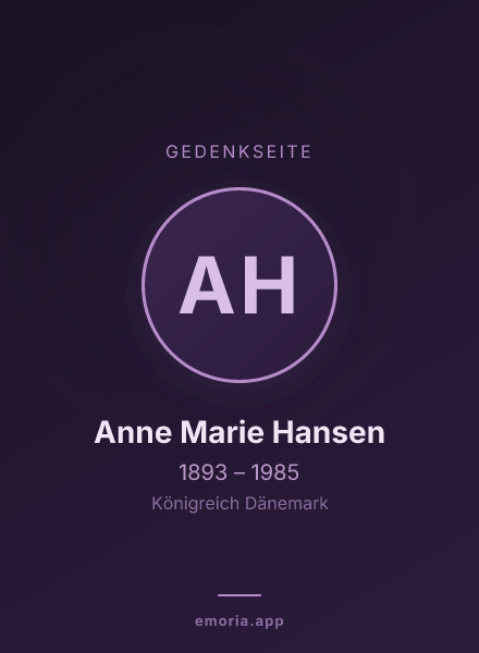 Gedenkportrait von Anne Marie Hansen
