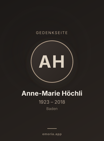 Gedenkportrait von Anne-Marie Höchli