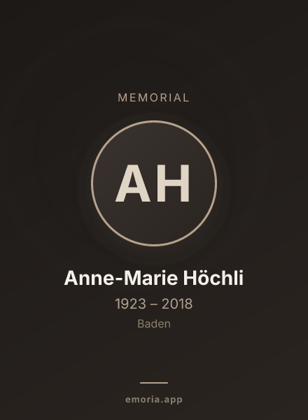 Memorial portrait of Anne-Marie Höchli