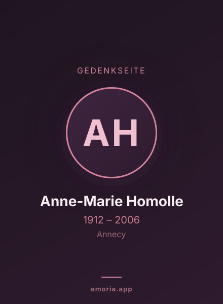 Gedenkportrait von Anne-Marie Homolle