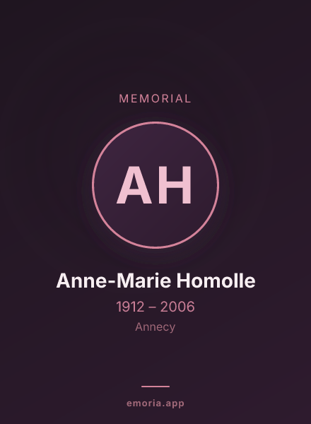 Memorial portrait of Anne-Marie Homolle
