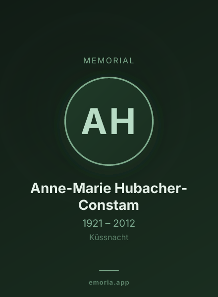 Memorial portrait of Anne-Marie Hubacher-Constam
