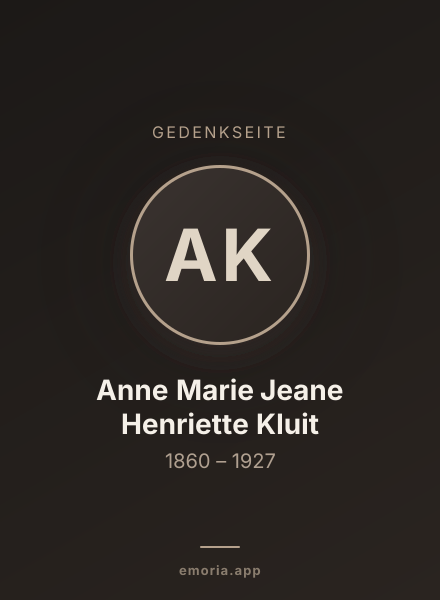 Gedenkportrait von Anne Marie Jeane Henriette Kluit