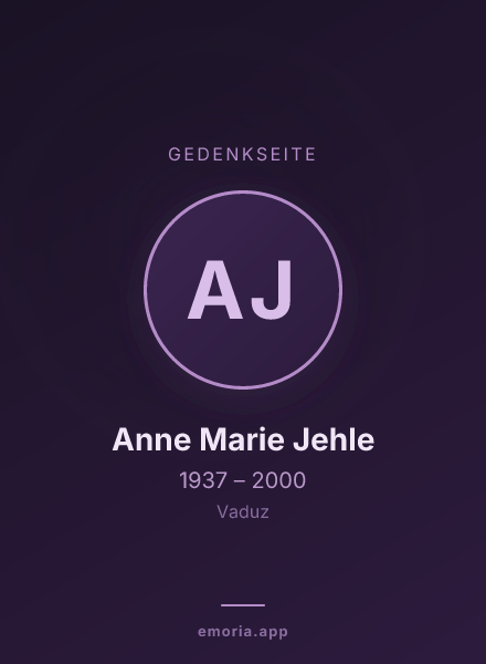 Gedenkportrait von Anne Marie Jehle