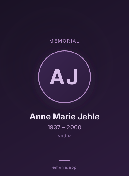 Memorial portrait of Anne Marie Jehle