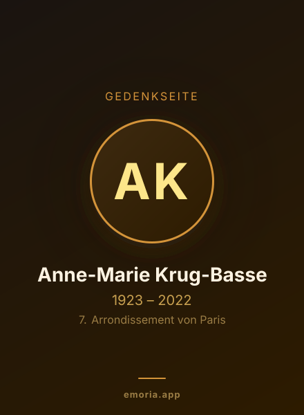 Gedenkportrait von Anne-Marie Krug-Basse