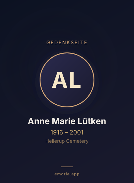 Gedenkportrait von Anne Marie Lütken
